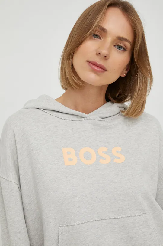 γκρί Βαμβακερή μπλούζα BOSS Γυναικεία