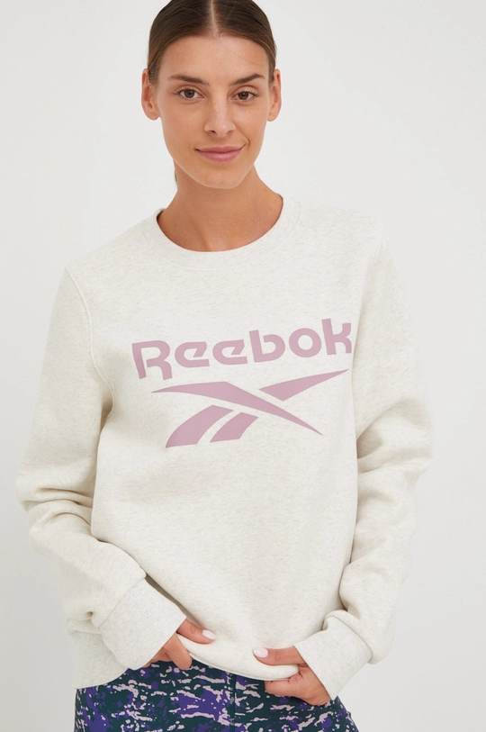 béžová Tepláková mikina Reebok Dámsky