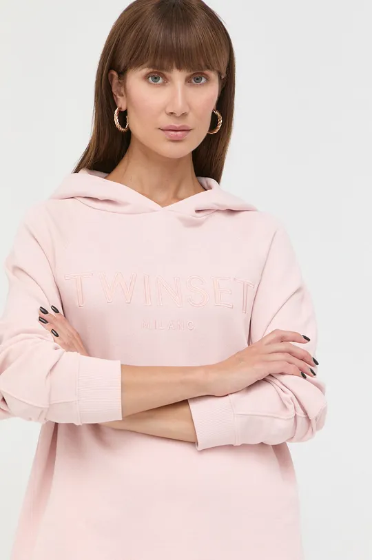 roza Bombažen pulover Twinset Ženski