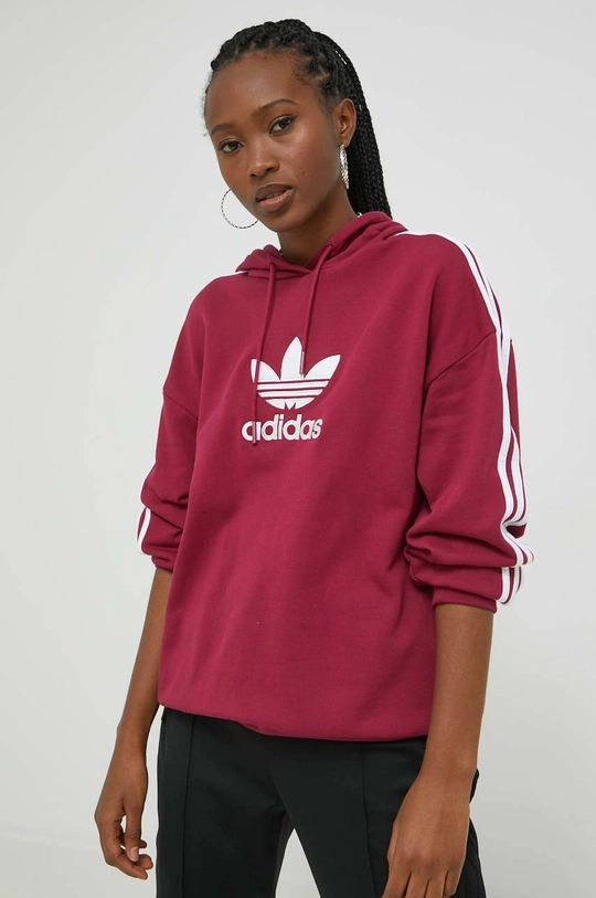 bordowy adidas Originals bluza bawełniana Damski