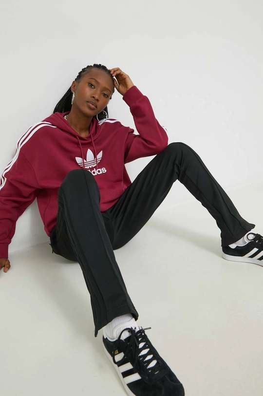 Pamučna dukserica adidas Originals bordo