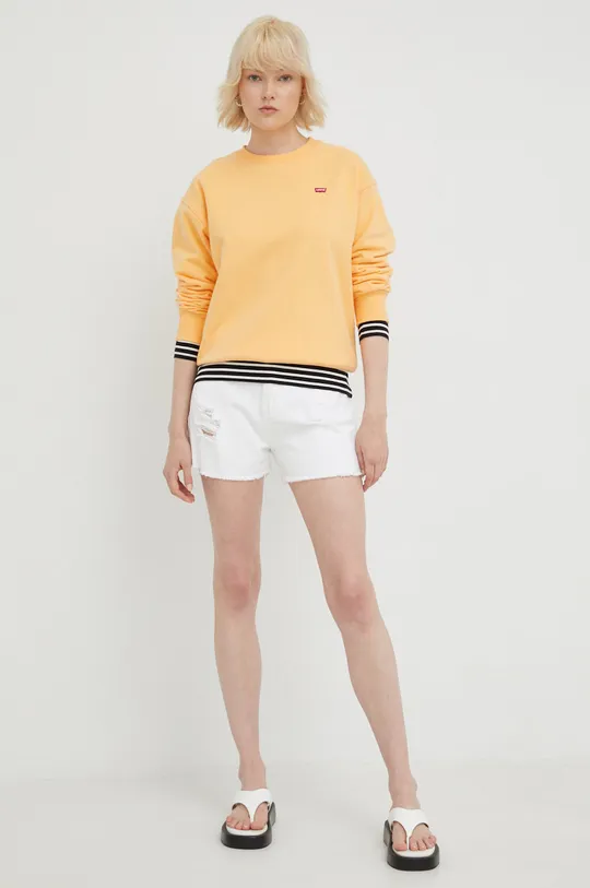 Βαμβακερή μπλούζα Levi's πορτοκαλί