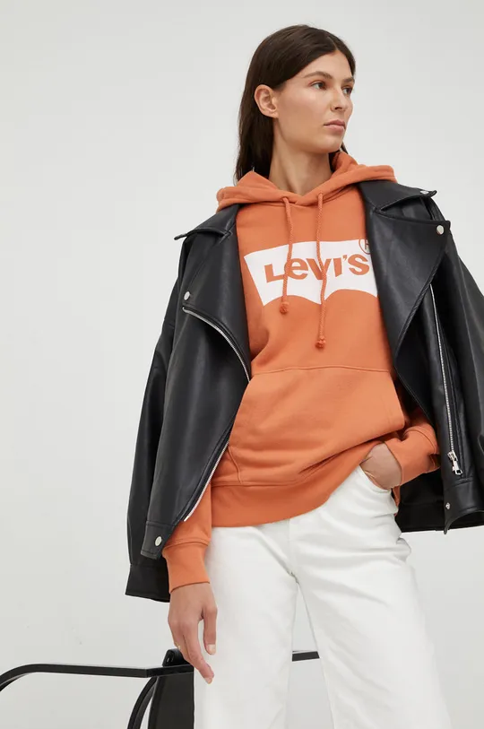 πορτοκαλί Βαμβακερή μπλούζα Levi's Γυναικεία