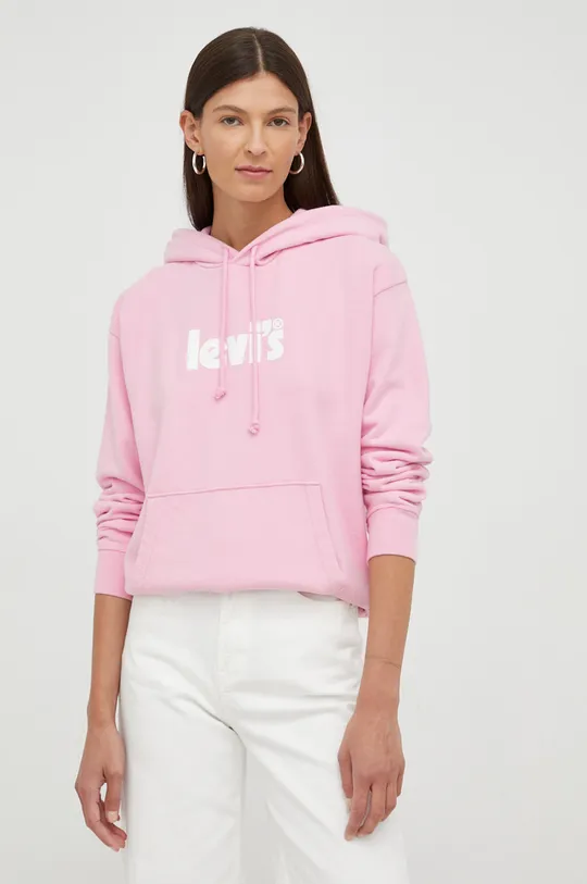 ροζ Βαμβακερή μπλούζα Levi's