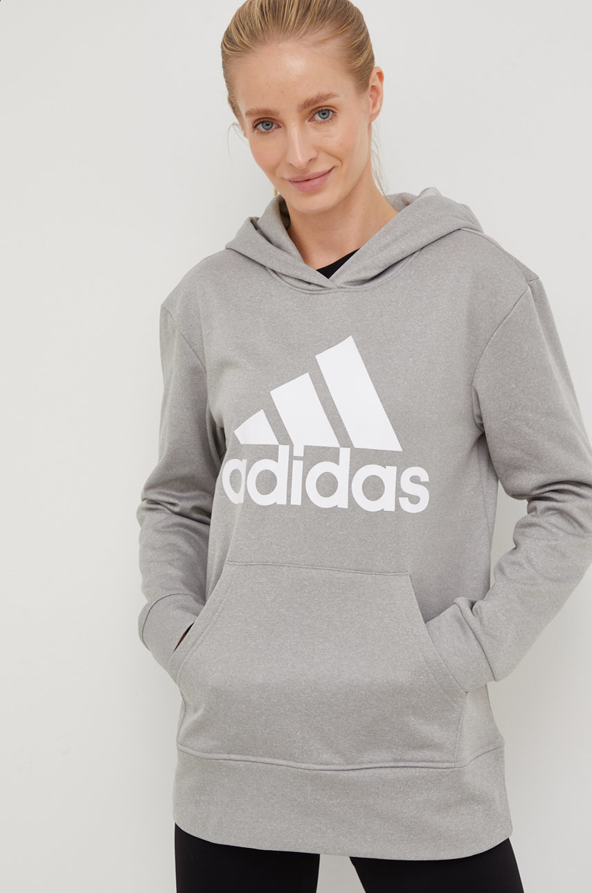 Кофта для тренинга adidas Performance Big Logo женская цвет серый с ...