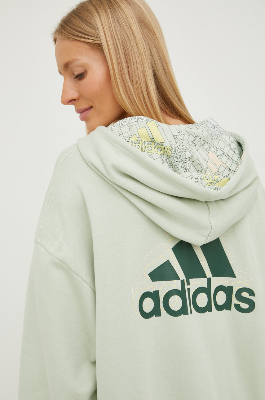 Хлопковая кофта adidas женская цвет зелёный однотонная | ANSWEAR.ua