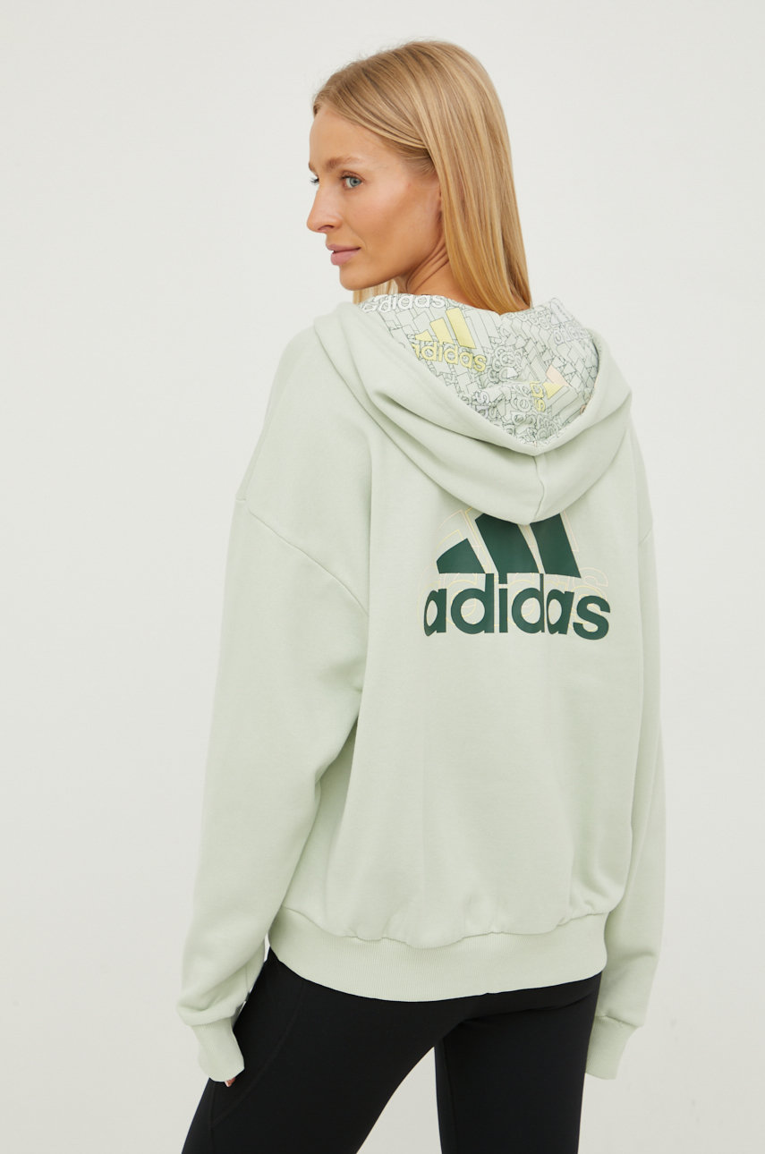 Хлопковая кофта adidas женская цвет зелёный однотонная | ANSWEAR.ua