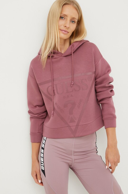 Guess bluza femei, culoarea violet, cu 