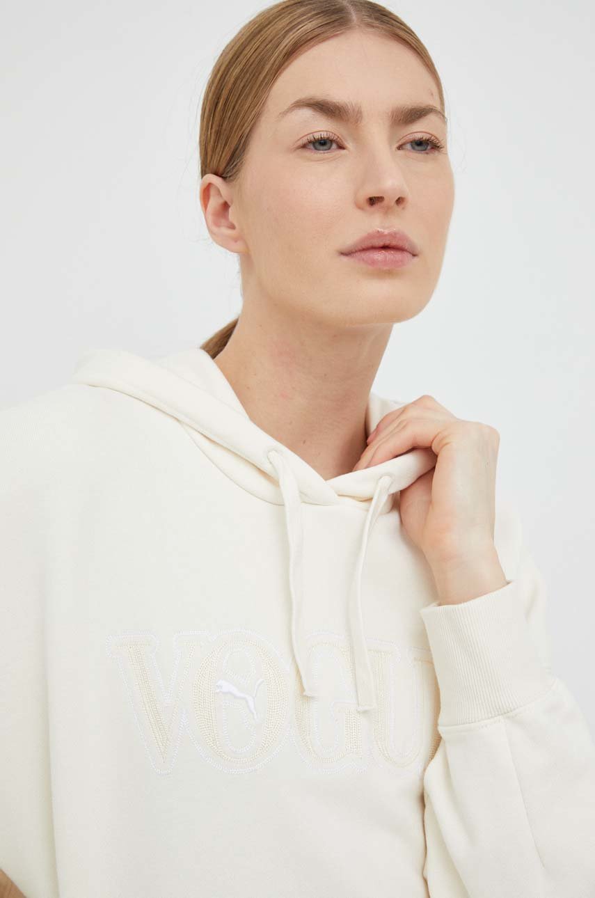 Спортивная кофта Puma x vogue женская цвет бежевый с капюшоном с ...