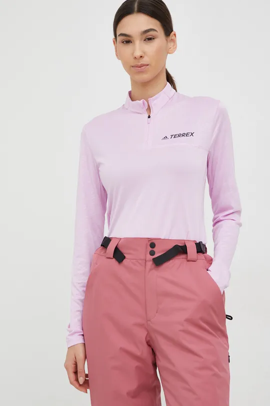 ružová Športové tričko s dlhým rukávom adidas TERREX Multi