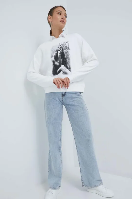 Βαμβακερή μπλούζα Pepe Jeans λευκό