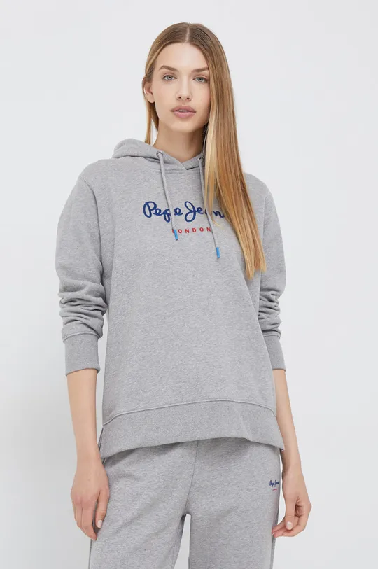 siva Pamučna dukserica Pepe Jeans