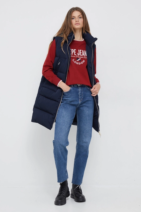 Pepe Jeans bluza bawełniana czerwony