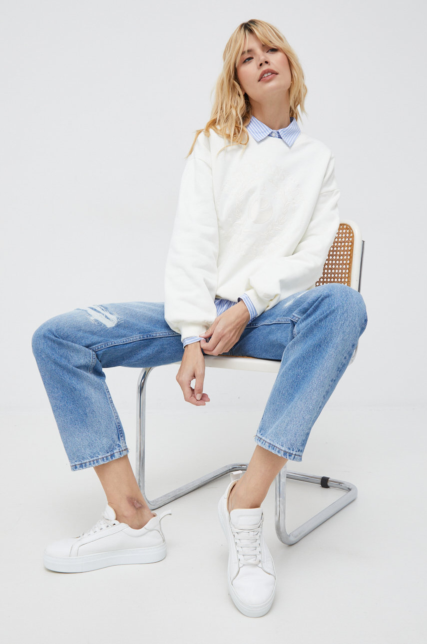 Mikina Pepe Jeans Elsa Dámska, Béžová Farba, S Nášivkou - 10