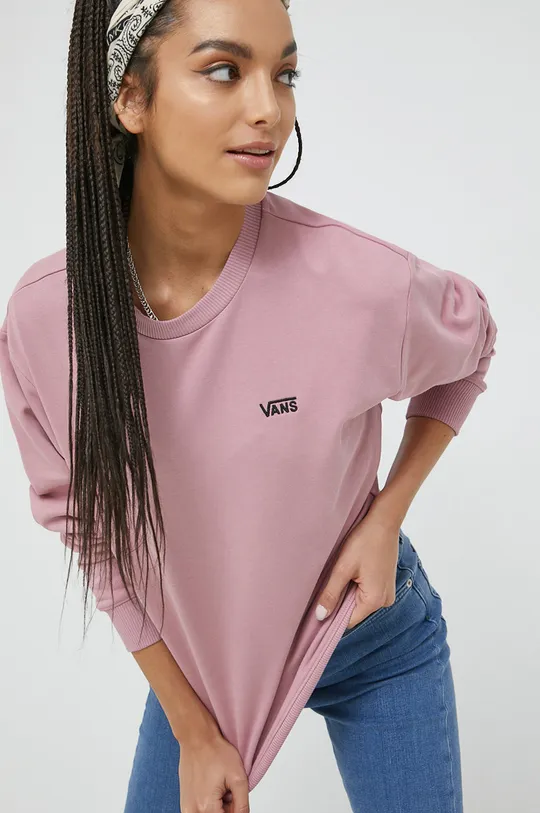 ροζ Βαμβακερή μπλούζα Vans Γυναικεία