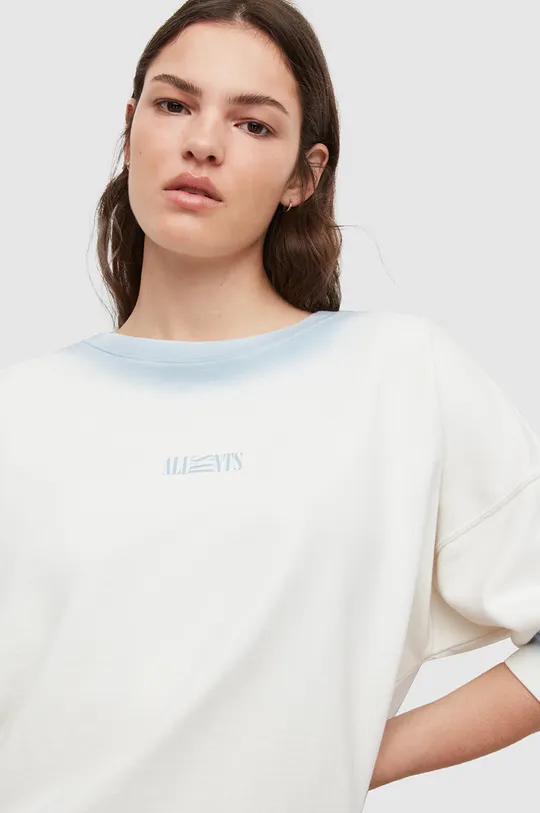 Βαμβακερή μπλούζα AllSaints λευκό