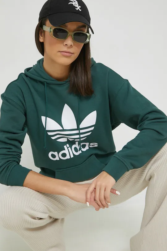 zelena Bombažen pulover adidas Originals