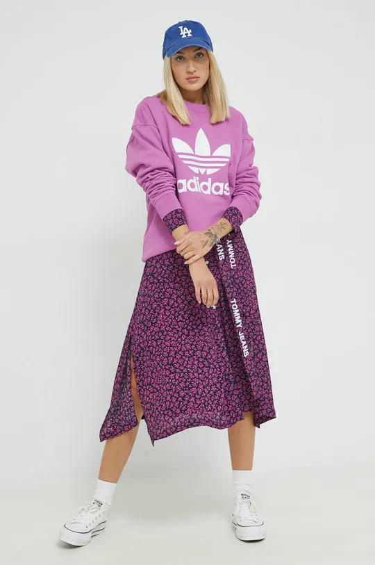 adidas Originals bluza bawełniana fioletowy