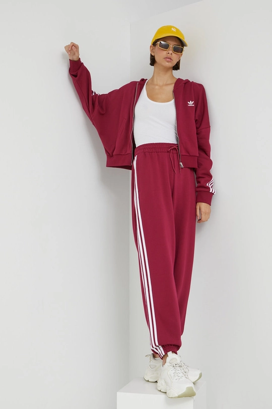 Bavlnená mikina adidas Originals burgundské