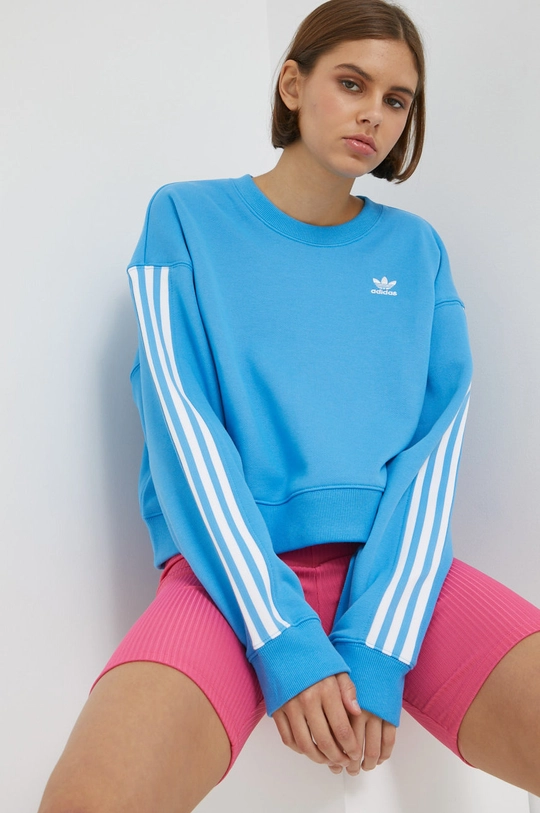 блакитний Бавовняна кофта adidas Originals Жіночий