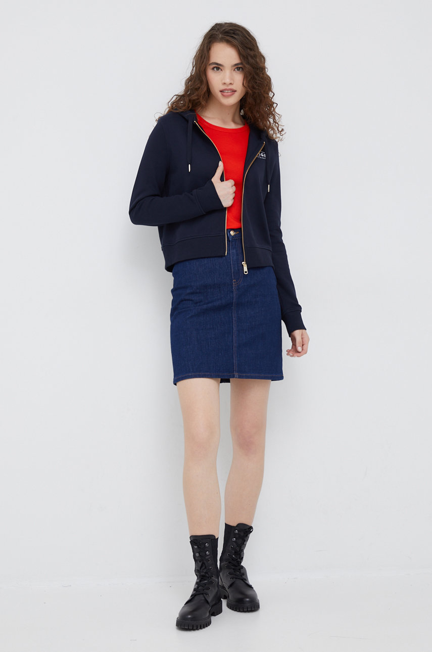 Bavlněná mikina Tommy Hilfiger námořnická modř