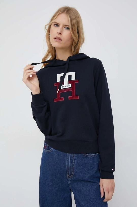 sötétkék Tommy Hilfiger pamut melegítőfelső Női