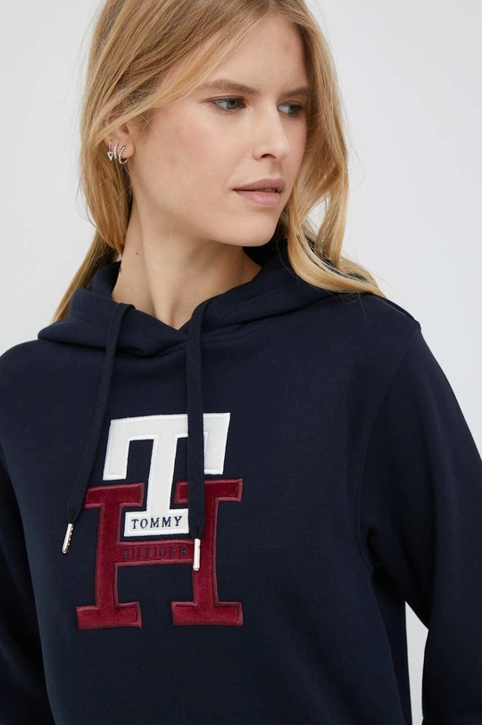 tmavomodrá Bavlnená mikina Tommy Hilfiger