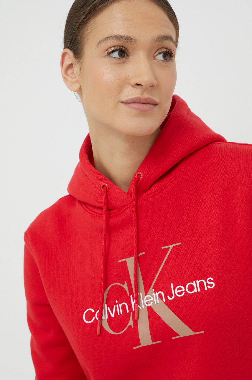 Кофта Calvin Klein Jeans жіноча колір червоний однотонна | ANSWEAR.ua