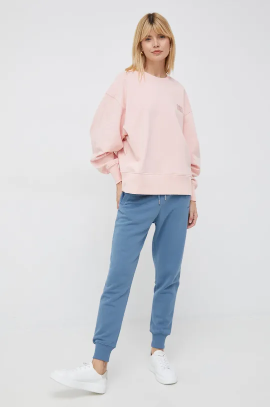 Bavlnená mikina Calvin Klein Jeans ružová