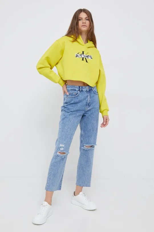 Mikina Calvin Klein Jeans žltá
