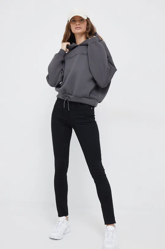 Mikina Calvin Klein Jeans sivá