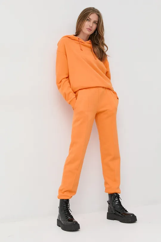 Βαμβακερή μπλούζα Patrizia Pepe πορτοκαλί
