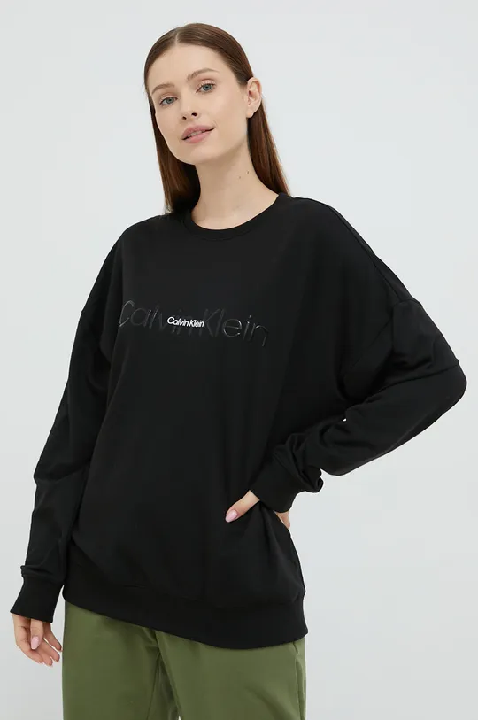 čierna Pyžamové tričko s dlhým rukávom Calvin Klein Underwear Dámsky