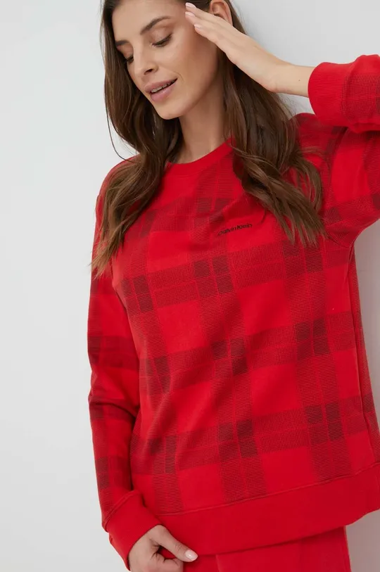 crvena Homewear majica dugih rukava Calvin Klein Underwear