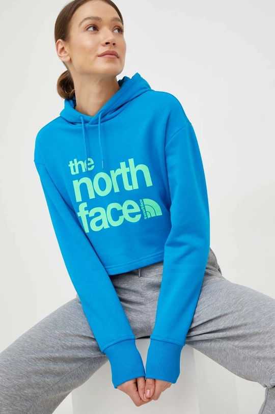 μπλε Βαμβακερή μπλούζα The North Face Γυναικεία