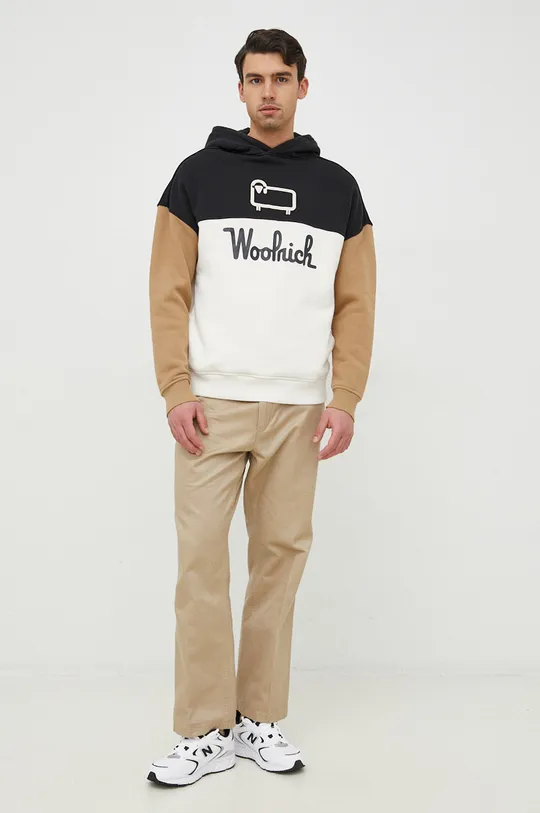 Βαμβακερή μπλούζα Woolrich πολύχρωμο