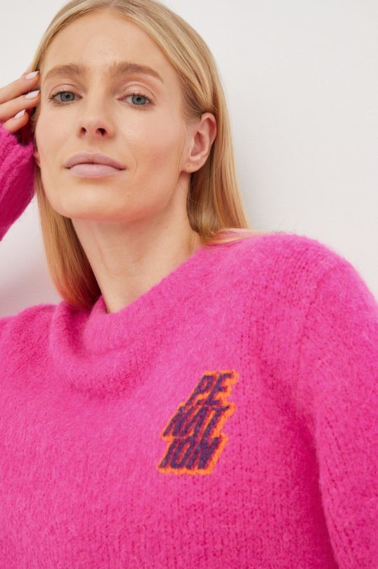 roz ascutit P.E Nation pulover din amestec de lana Dondi