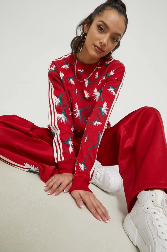 Bombažen pulover adidas Originals X Thebe Magugu rdeča