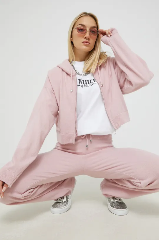 różowy Juicy Couture sweter z domieszką wełny Damski