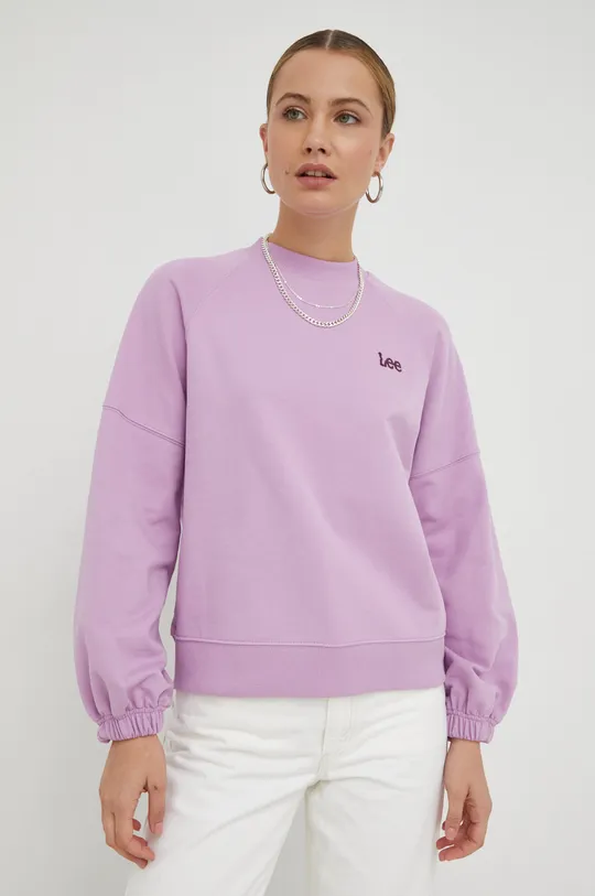 ροζ Βαμβακερή μπλούζα Lee Γυναικεία