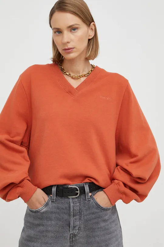 πορτοκαλί Βαμβακερή μπλούζα Wrangler Γυναικεία