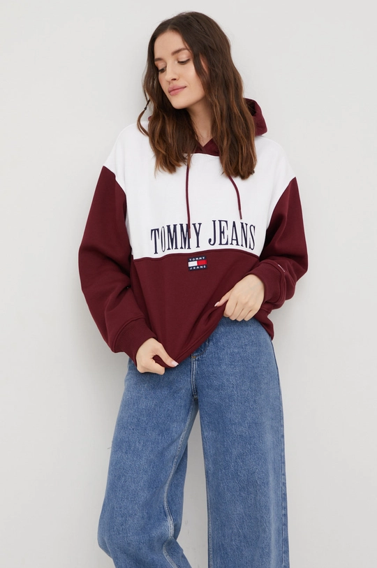 bordowy Tommy Jeans bluza Damski