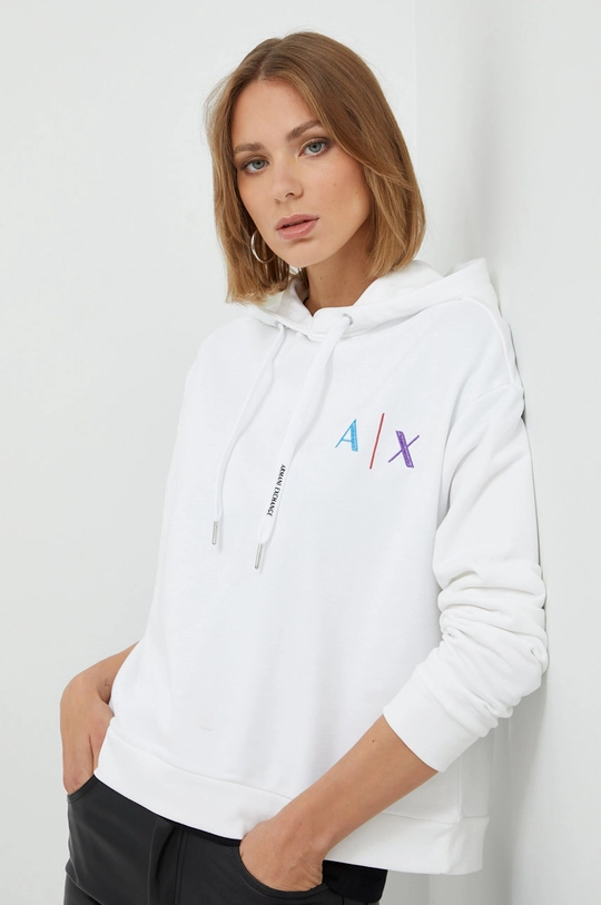 biały Armani Exchange bluza bawełniana Damski