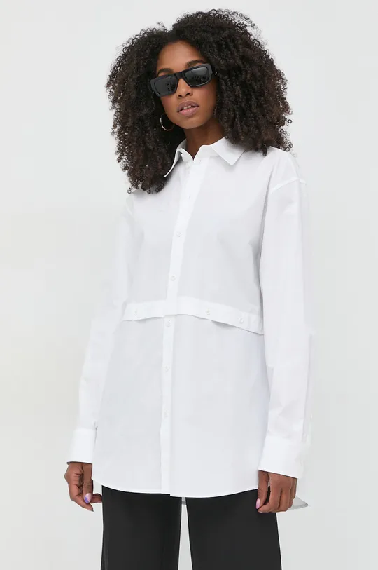 biały Karl Lagerfeld koszula bawełniana Damski