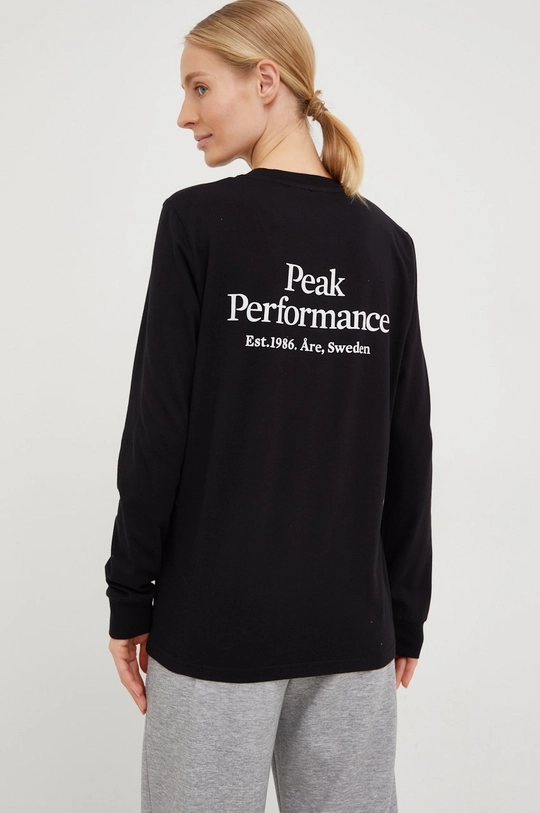 czarny Peak Performance longsleeve bawełniany