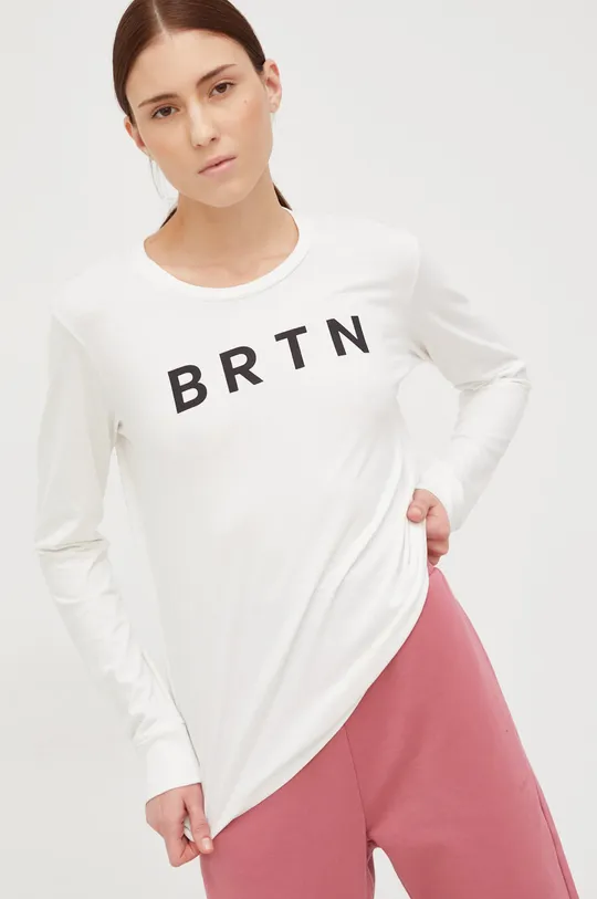 λευκό Βαμβακερή μπλούζα με μακριά μανίκια Burton Γυναικεία