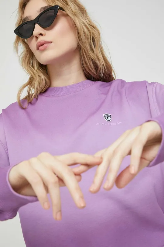 vijolična Bombažen pulover Chiara Ferragni