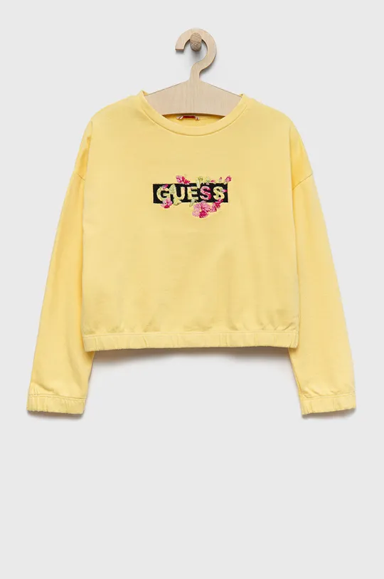 κίτρινο Παιδική βαμβακερή μπλούζα Guess Για κορίτσια