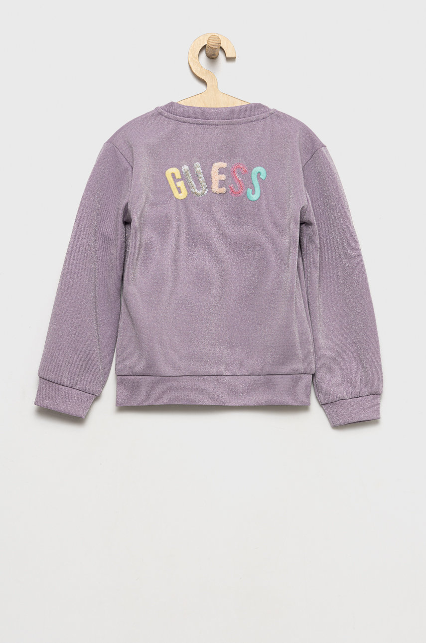 Guess bluza dziecięca lawendowy