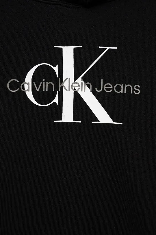Otroška bombažna mikica Calvin Klein Jeans črna